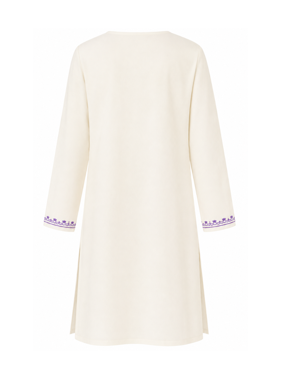 Noor : Aari embroidery summer kurti | Light Gray